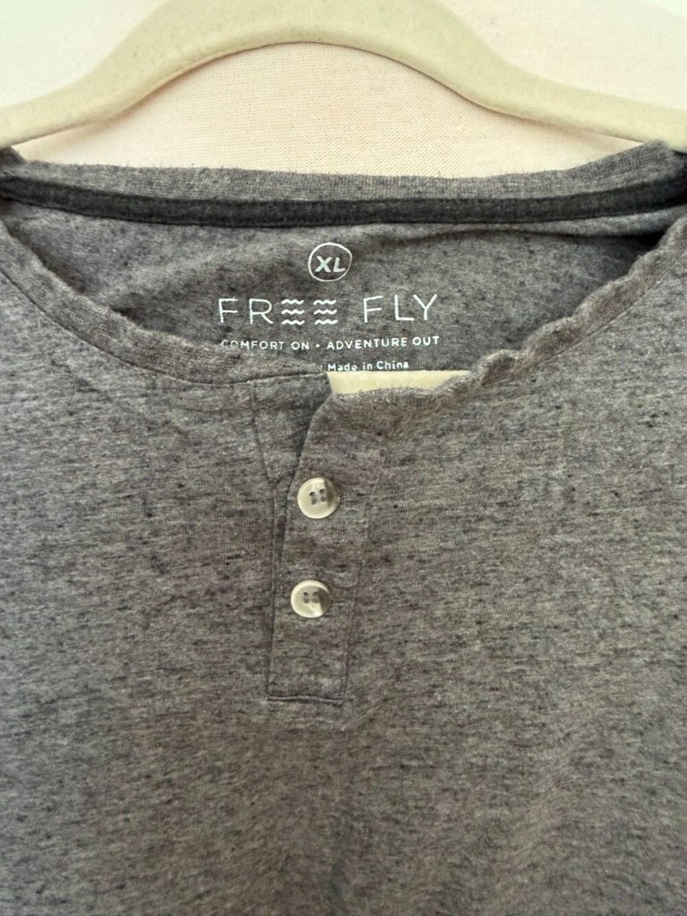 Free Fly Short Sleeve Grey Henley - Picture 5 of 5